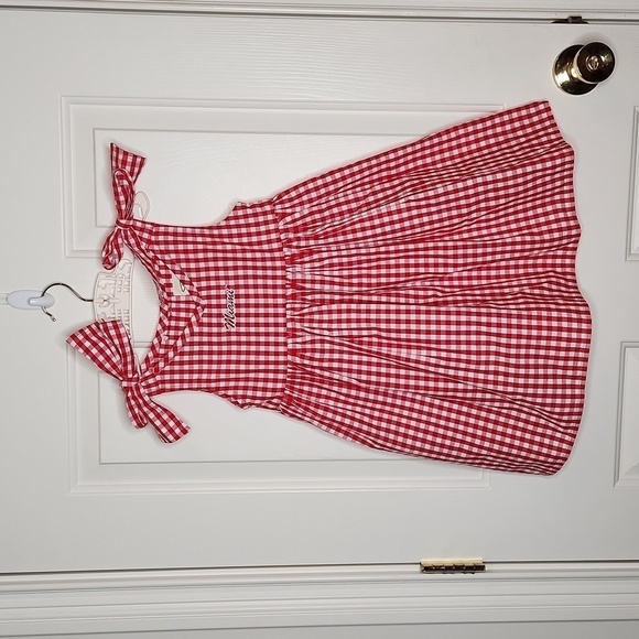 GARB Team Red White Gingham Miami Dress Size 5T - Picture 1 of 8